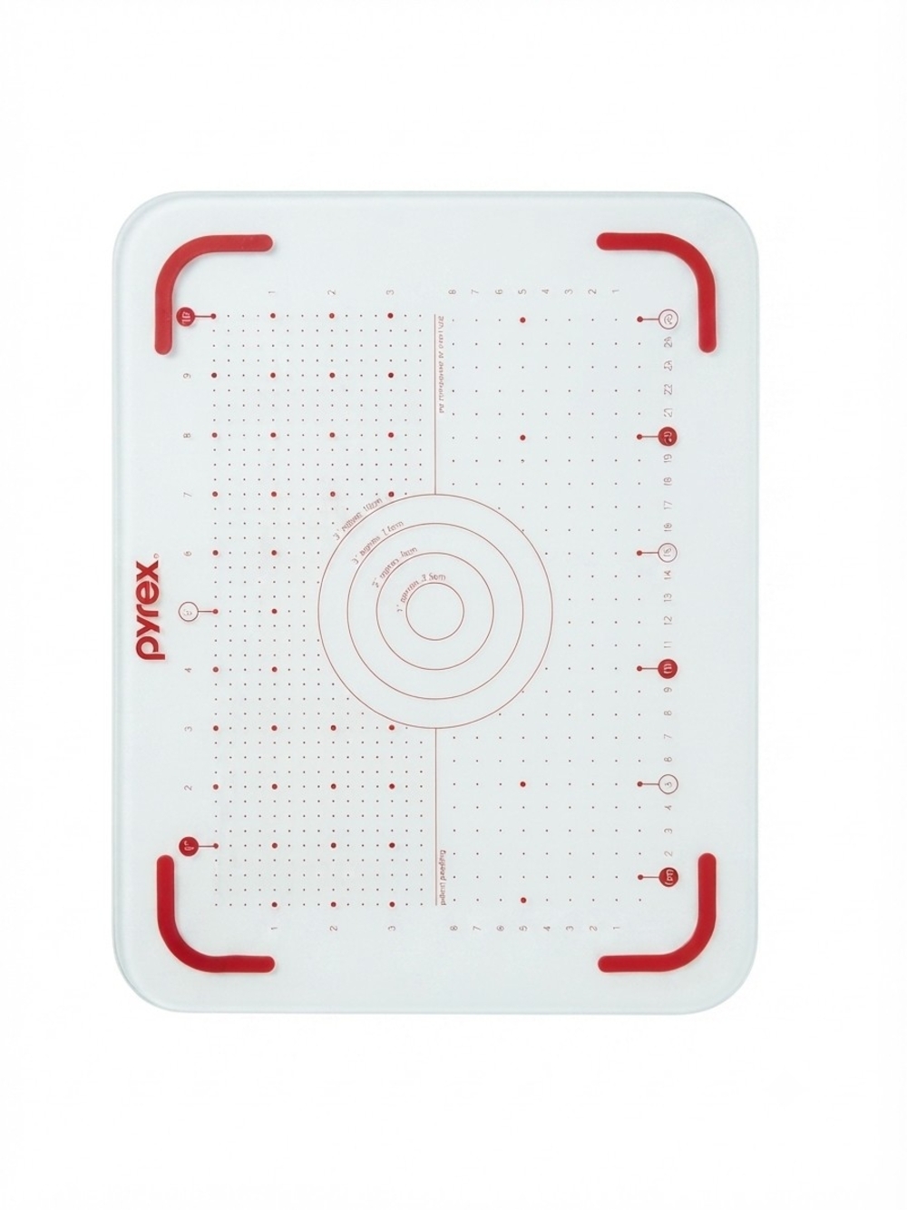 Pyrex Glass Rolling Dough Prep Glass Mat with Measurement Guides
